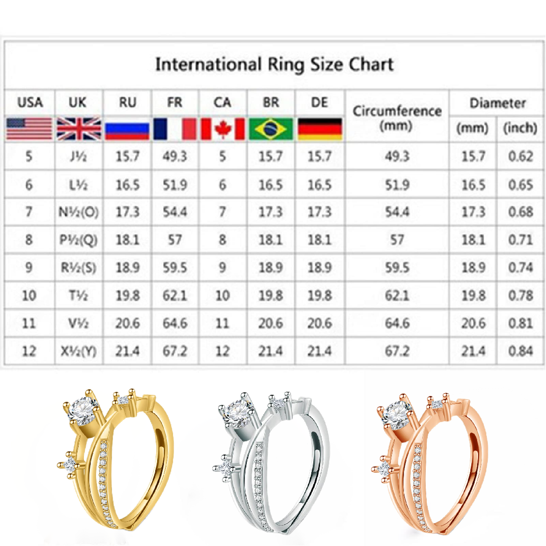 Fivfivgo™ Magnetology Moissanite Diamond Ring