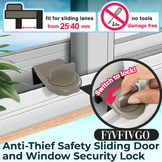 Fivfivgo™ Anti-Thief Safety Sliding Door and Window Security Lock