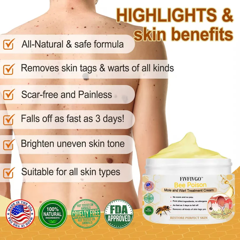 Fivfivgo™ Bee Poison Mole and Wart Treatment Cream