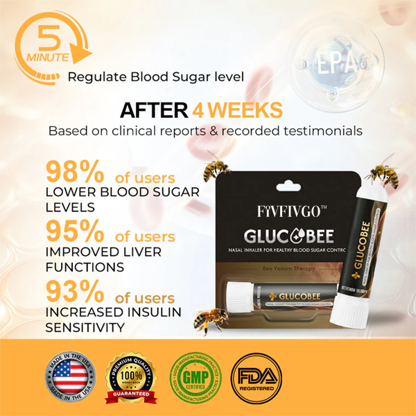 🔰Official Store: Fivfivgo™ GlucoBee Nasal Inhaler👨‍⚕️USA Diabetes Association (ADA）Approved (Lowers blood sugar and supports diabetes management)