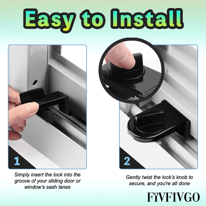 Fivfivgo™ Anti-Thief Safety Sliding Door and Window Security Lock