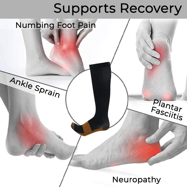 Fivfivgo™ Neuro Healing Copper Socks for Numbing Foot Pain, Neuropathy or Plantar Fasciitis