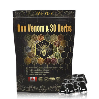 Fivfivgo™ Bee Venom & Herb Detox Foot Bath Pearls with 30 Medicinal Plants | 👨‍⚕️✅For General Obesity, Varicose Veins, and Joint Pain