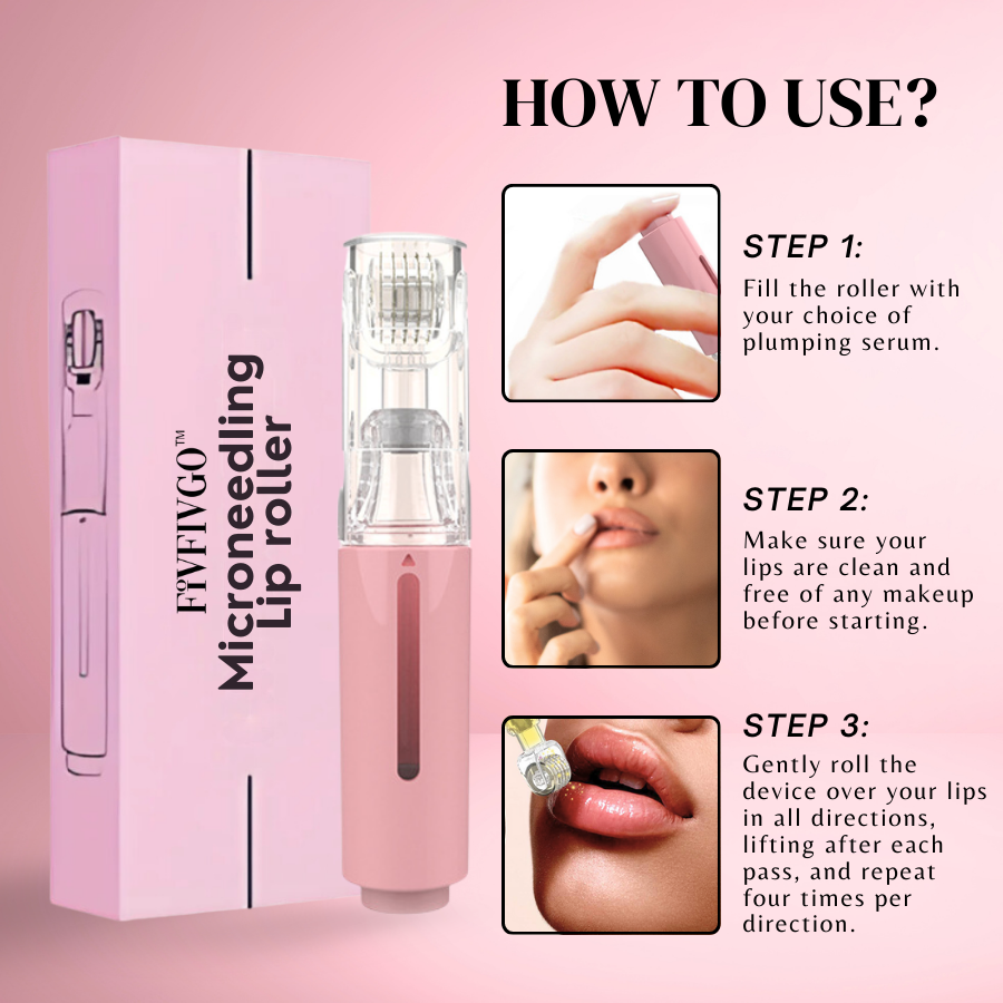 Fivfivgo™ MicroneedIing Lip Roller | At Home Lip Plumping Tool