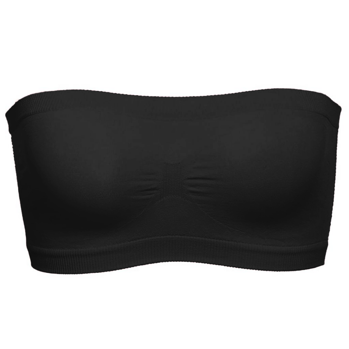 iRosesilk Seamfree Full Supportive Rib Bandeau Strapless Bra