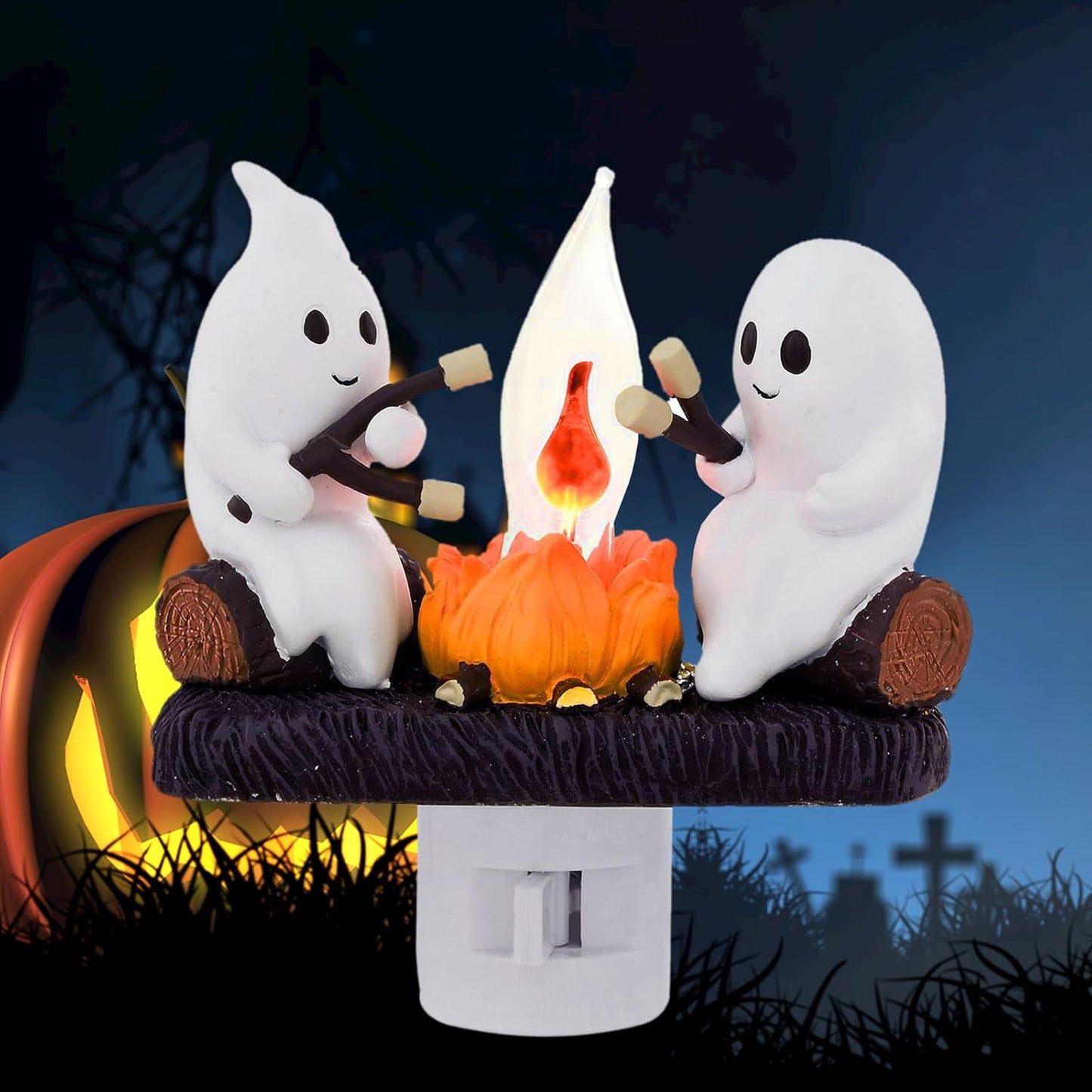 Campfire Ghost Flickering Nightlight 🔥👻